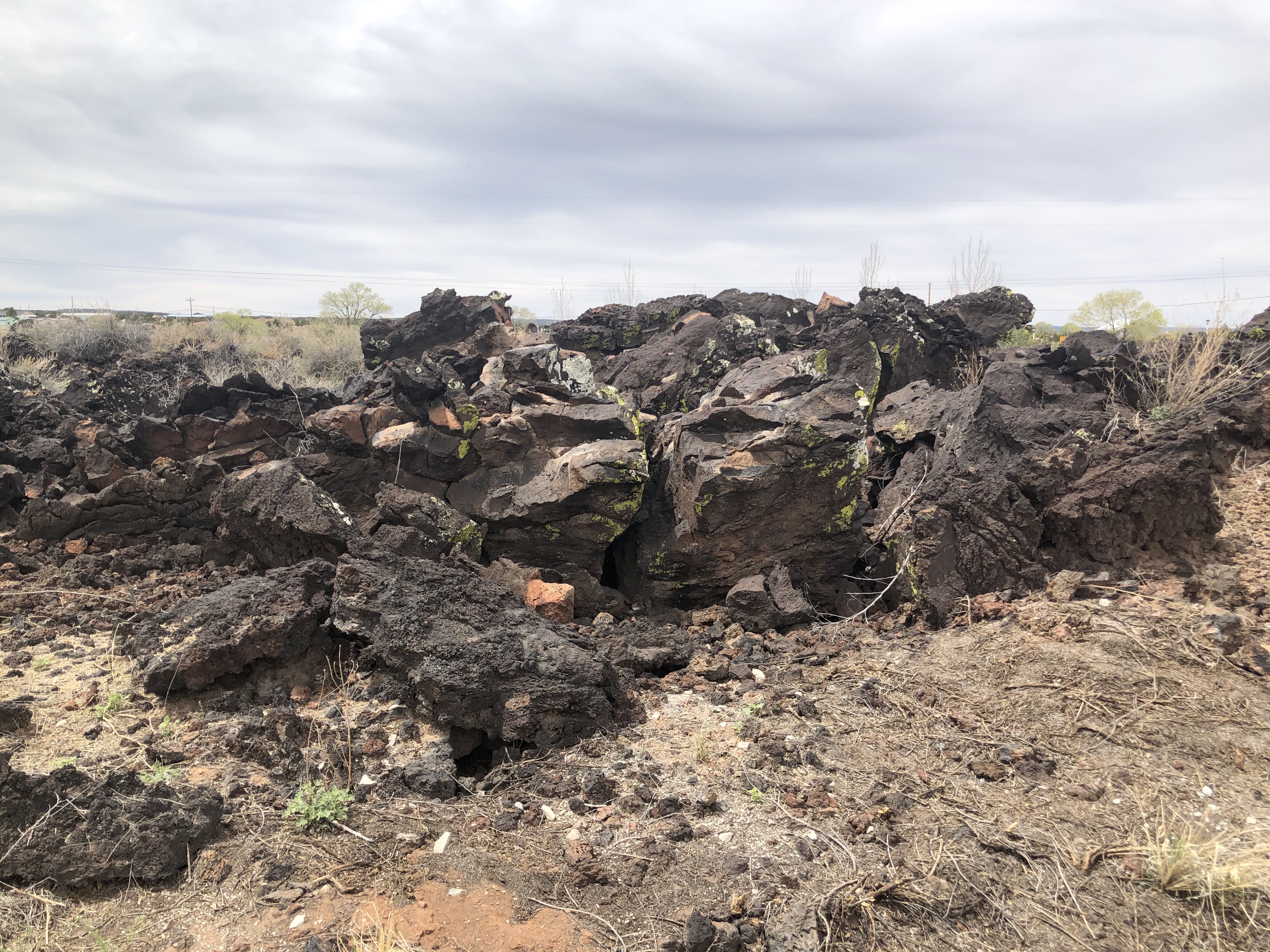 Pile of black lava rocks